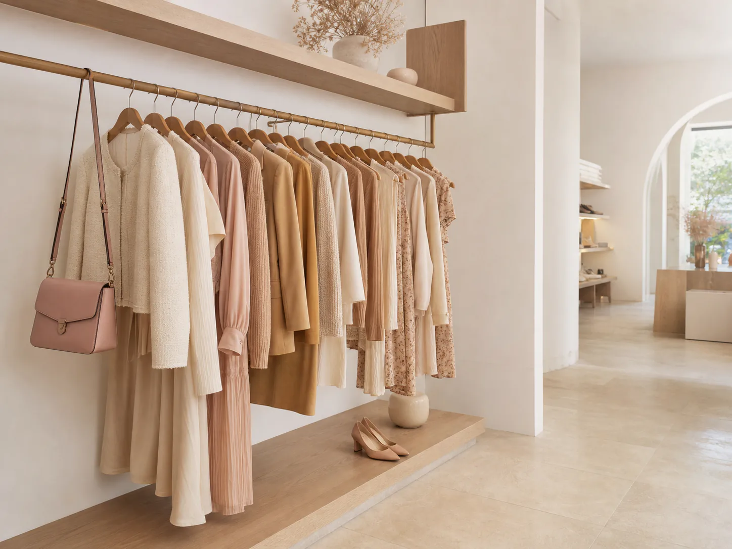 Bright interior of a contemporary fashion boutique